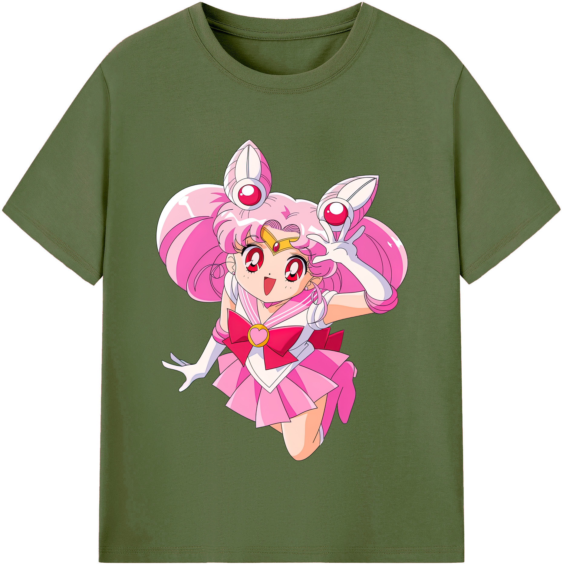 （画像用） 美少女戦士セーラームーン ちびうさ Sailor Moon Chibiusa Tsukino Usagi Small Lady Serenity 綿100％半袖Tシャツ（フロントプリント）
